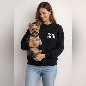 BRUNETTE THE LABEL Black 'Dog Mom' Sweatshirt NWT size XL/XXL